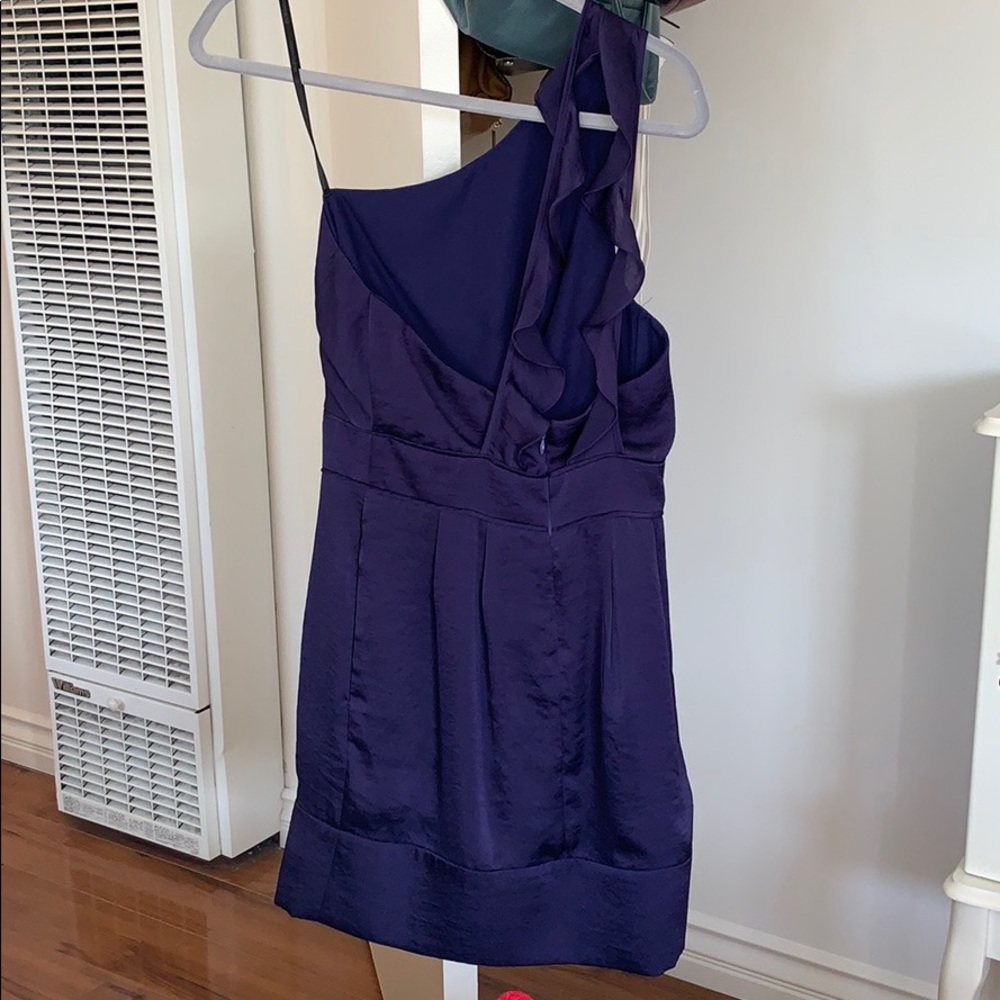 BCBG Midnight blue, one shouldered cocktail dress